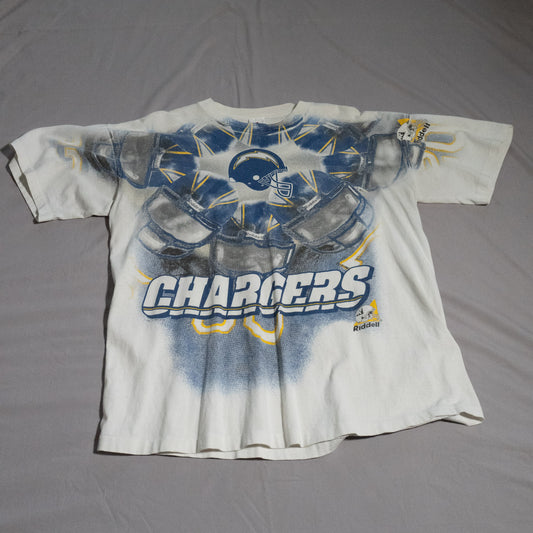 90s Chargers NFL Big Print T-Shirt XL