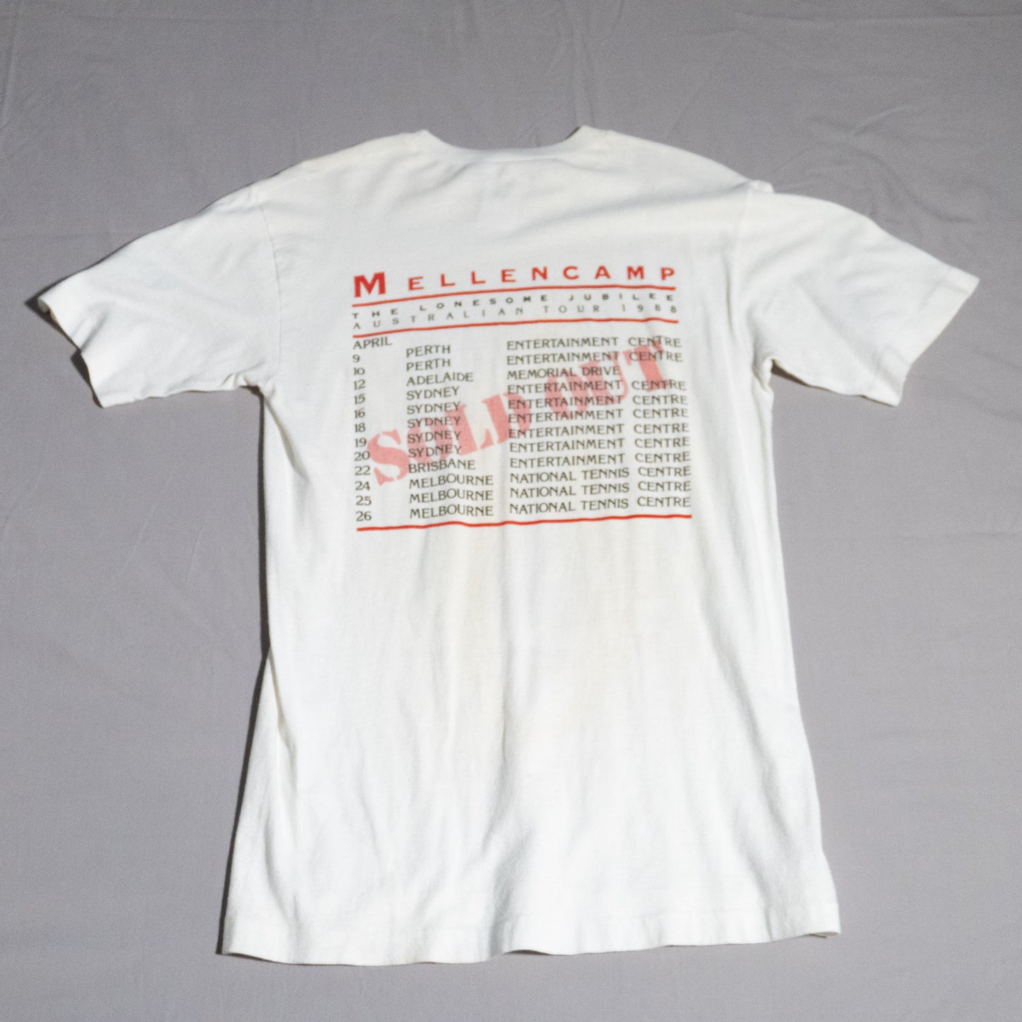 John Cougar Mellencamp 1988 Australian Tour T-Shirt L